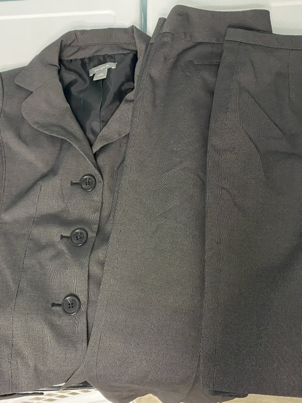 Ann Taylor Black Suit Set - Jacket Sz 2, Skirt Sz 4, Pants Sz 4